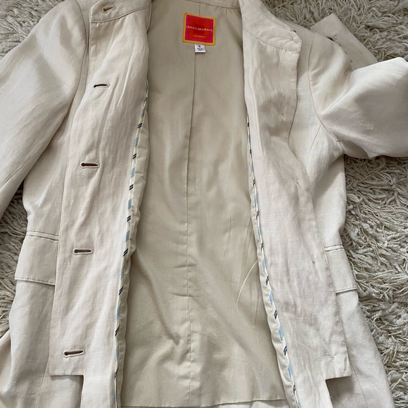 Isaac Mizrahi, Womens Button Up Blazer with Padded Shoulders - Picture 12 of 16